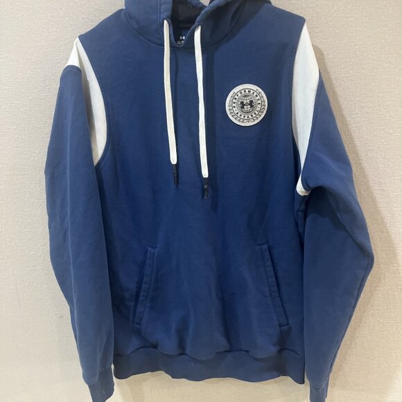 Under Armour Hooded Sweatshirt Blue White Large - Picture 2 of 8
